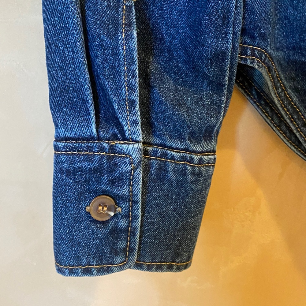 H&M Dark Blue Denim Long Sleeve Shirt Size: XS - Picture 3 of 6